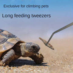 Long Handle Stainless Steel Pet Feeding Tweezers for Turtle Arowana