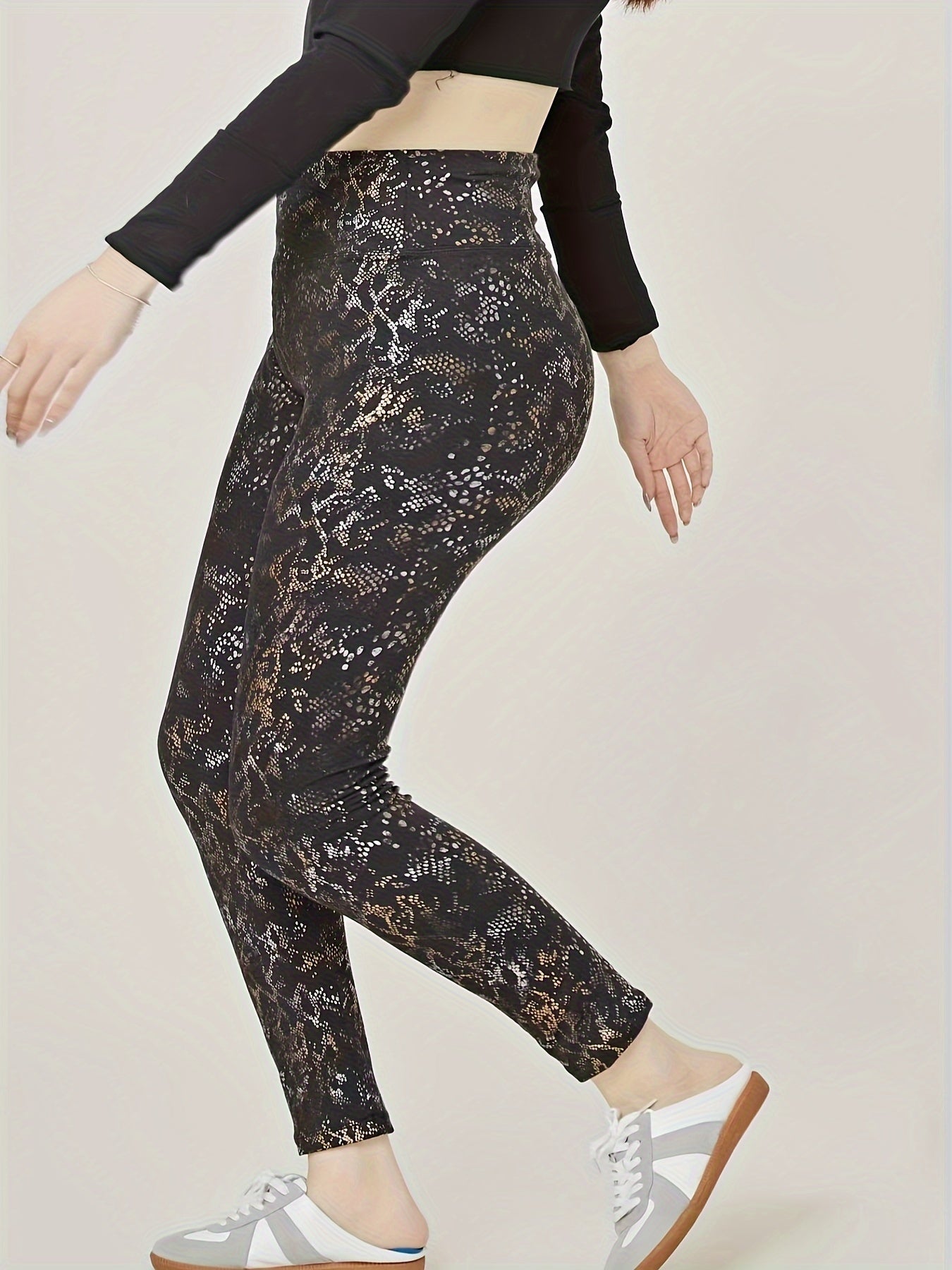 Women's Plus Snack Print High Stretch Leggings
