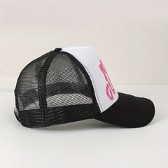 Y2K Trucker Hat Block Mesh Baseball Cap Adjustable Couple Dad Hats