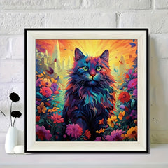 5D Diamond Painting Kit DIY Cat Flower Animal Embroidery