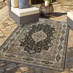 Vintage Boho Area Rug 2X6ft Non-slip Low Pile Carpet for Outdoor Garden Patio