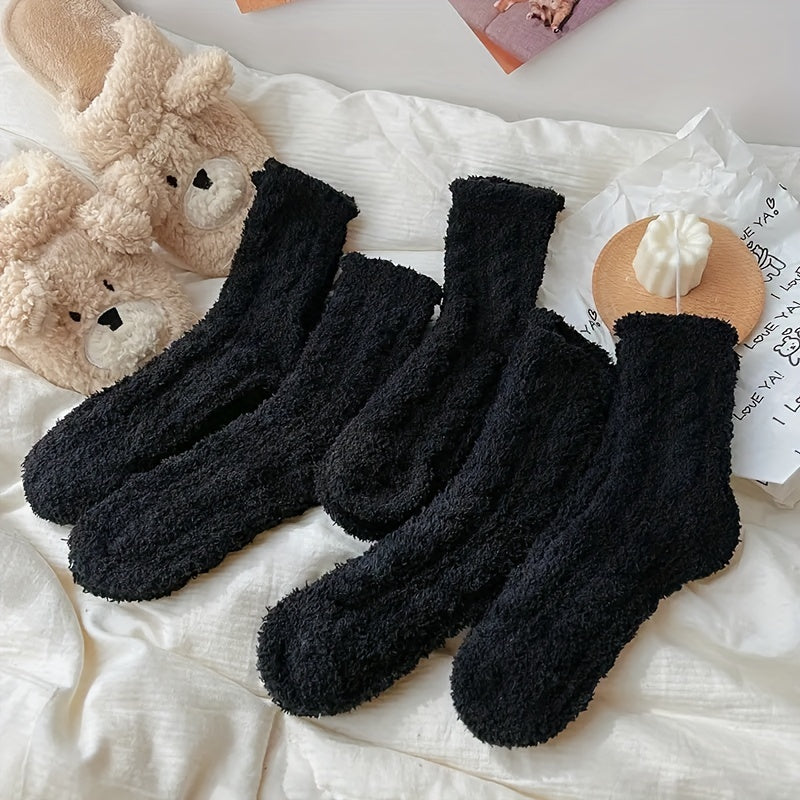 5 Pairs Plush Warm Floor Socks Comfortable Style