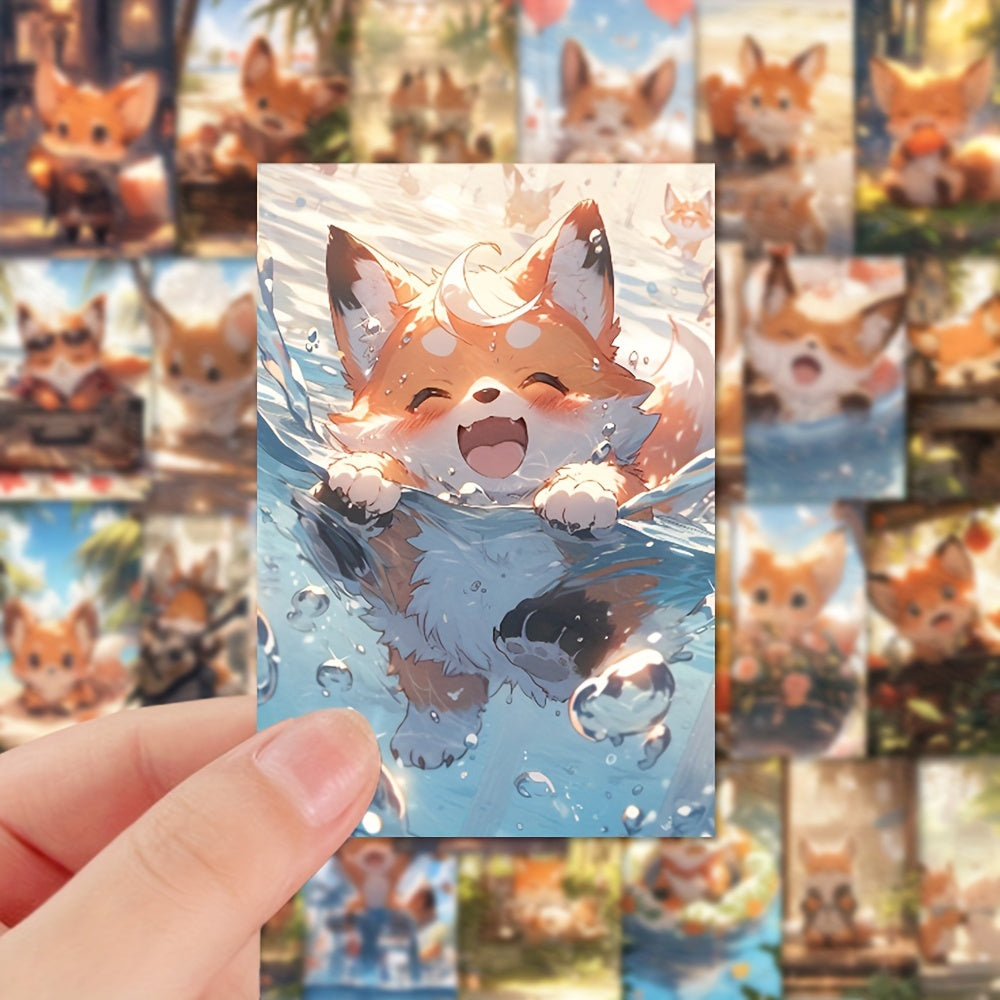 54pcs Fox Animal Stickers Pack For Kids Laptop Luggage Notebook Bike Decoration
