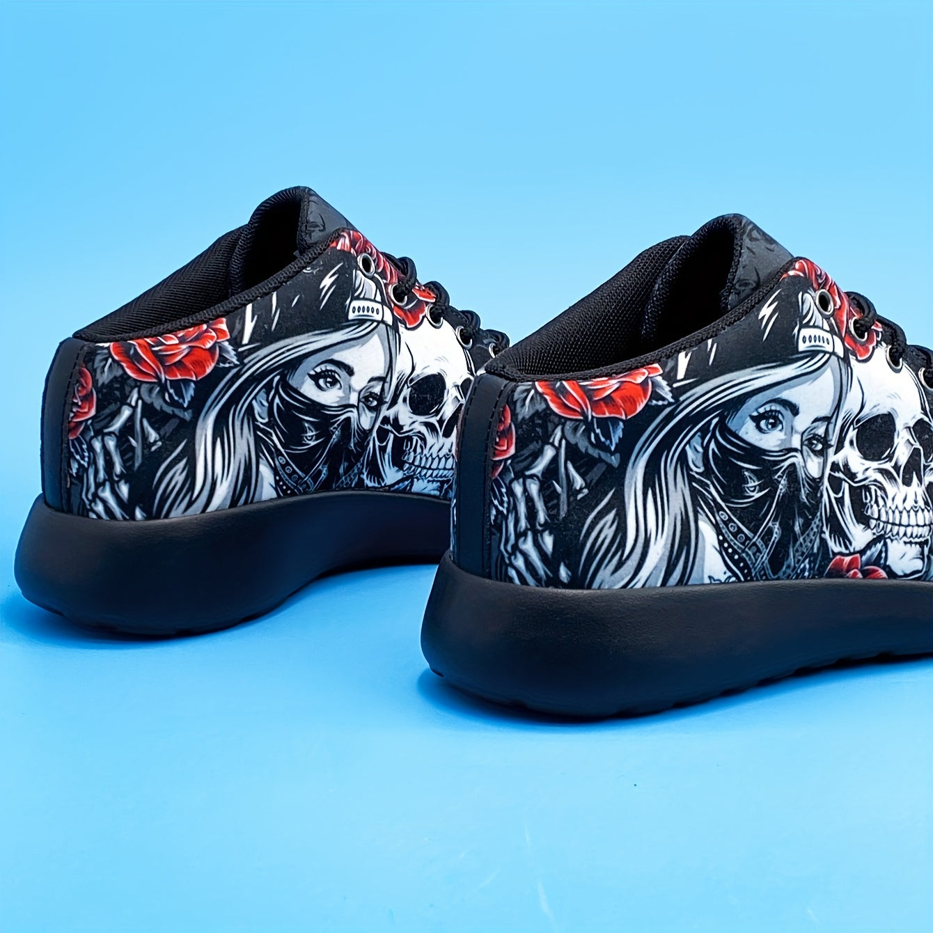 Scary Skull Pattern High Top Sneakers