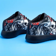 Scary Skull Pattern High Top Sneakers