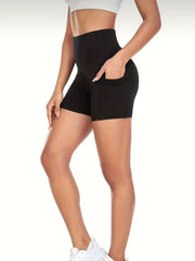 Women's Tummy Control Yoga Shorts with Side Pockets
