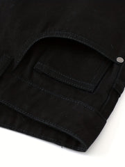 Distressed Denim Shorts Men's Casual Street Style Summer