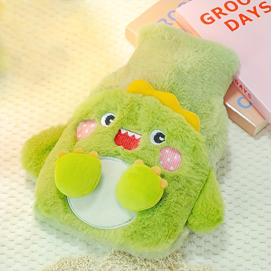Cartoon 500ml Plush Hot Water Bag Hand Warmer - Embroidered Insert Bag