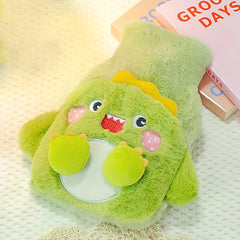Cartoon 500ml Plush Hot Water Bag Hand Warmer - Embroidered Insert Bag