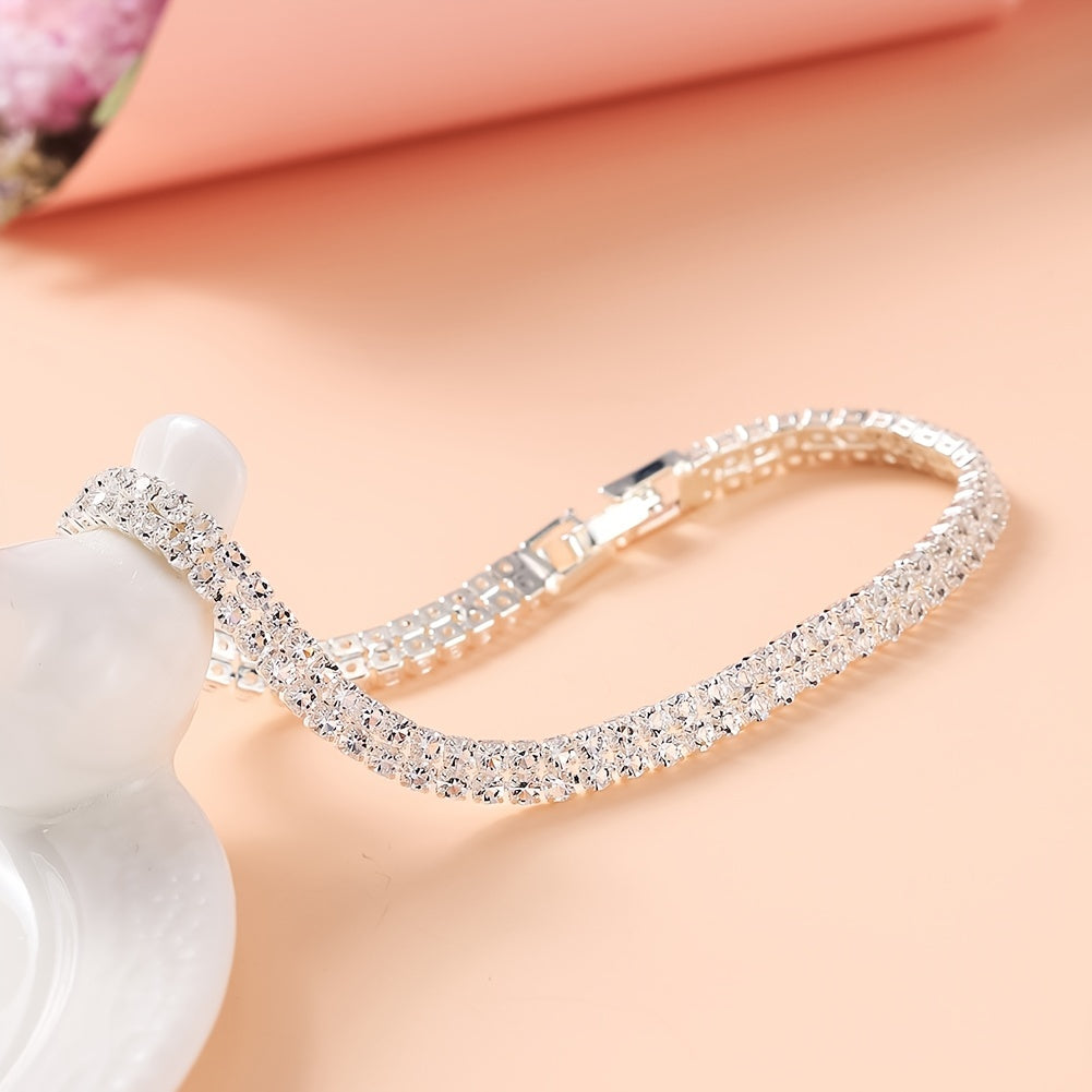 Rhinestone Alloy Bracelet Zircon Banquet Dress Accessory
