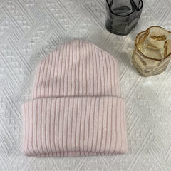 Rabbit Fur Blend Knitted Beanie Hat Warm Ear Protection
