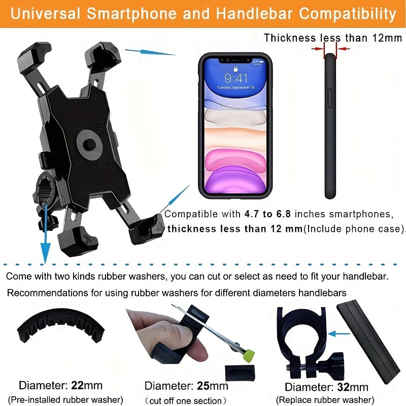 Secure Phone While Cycling 360 Rotatable Bike Wall Mount & Adjustable Support