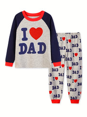Toddler Boys Pajamas Set I Love Dad I Love Mom