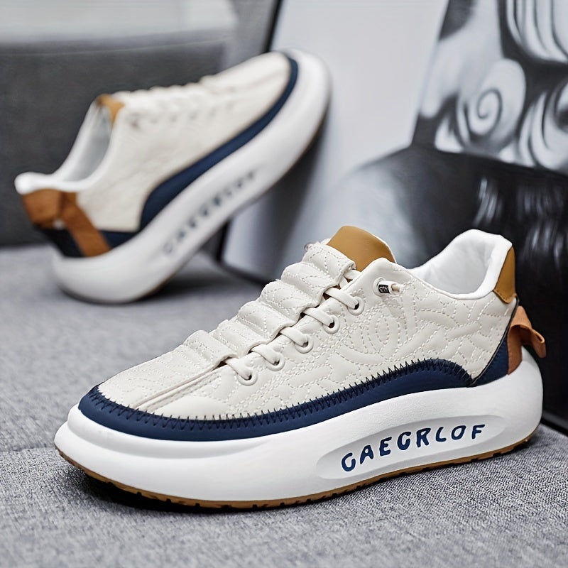 Men's Stitched Lace Up Chunky Sneakers Assorted Colors
