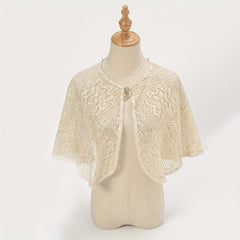 Flower Embroidery Hollow Shawl Thin Cape Dress Shawl Women Top