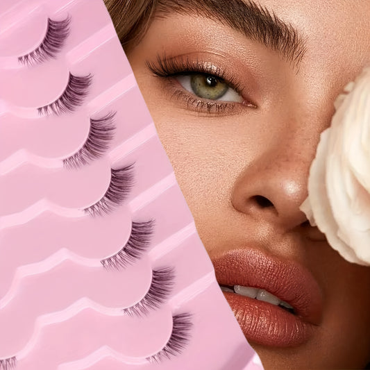 7 Pairs Mixed Length False Eyelashes D Curl Wispy Faux Mink Lashes