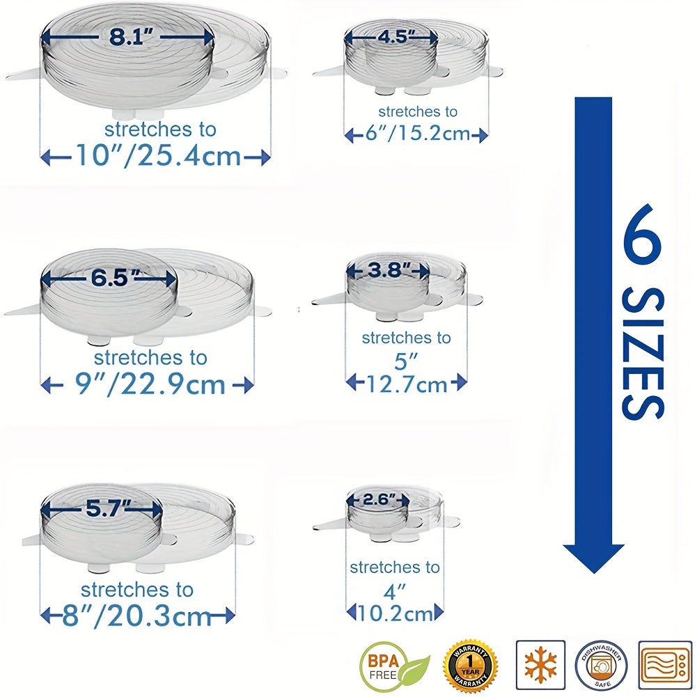 1pc Silicone Stretchy Lid Reusable Airtight Food Wrap Cover
