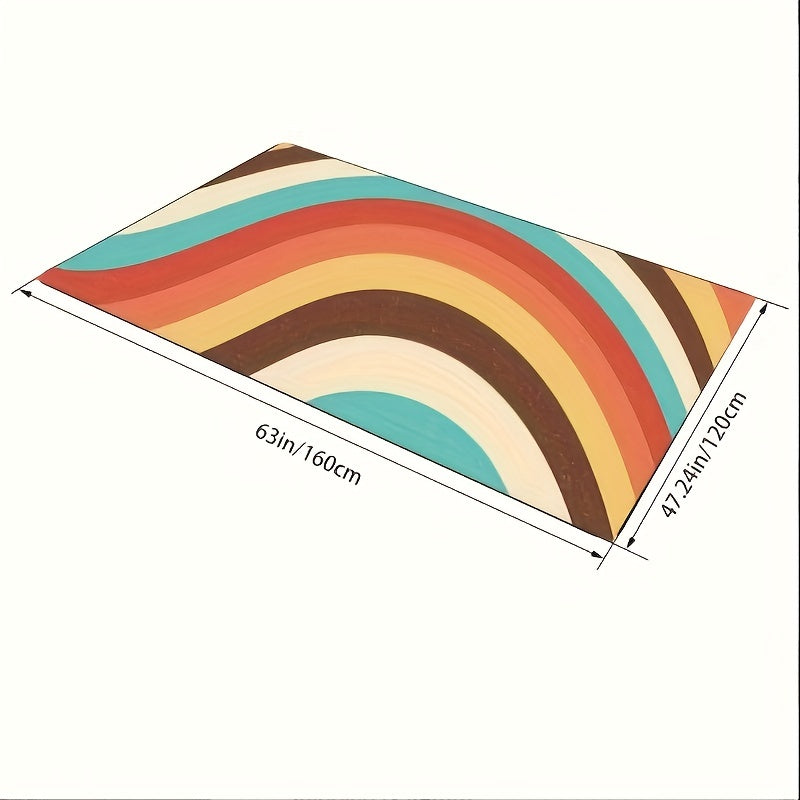 Colorful Rainbow Boho Area Rug for Bedroom