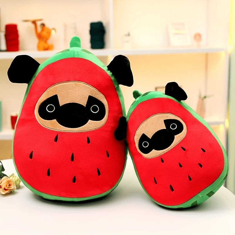 Prince Watermelon Pug Plush Pillow Soft & Squishy Dog Stuffed Animal
