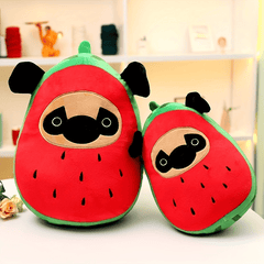 Prince Watermelon Pug Plush Pillow Soft & Squishy Dog Stuffed Animal
