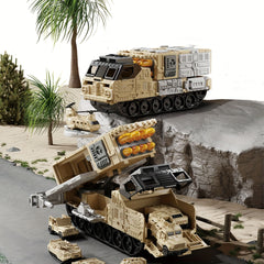Tank Playset for Kids DIY Assembly Vehicle Toys with Missile Launcher