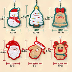Christmas Pattern Hanging Towel Coral Fleece Quick-drying Soft Towel