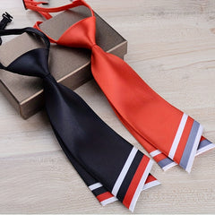 1pc Solid Necktie Classic Pre tied Neck Tie College Style Adjustable