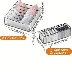 Mesh Storage Box Lightweight Clothes Organizer With Grids Gray