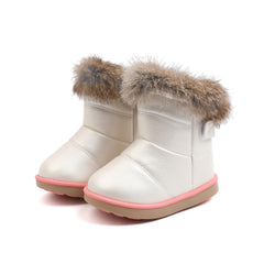 Girls Ankle Snow Boots Non Slip Plus Fleece Hook And Loop Fastener
