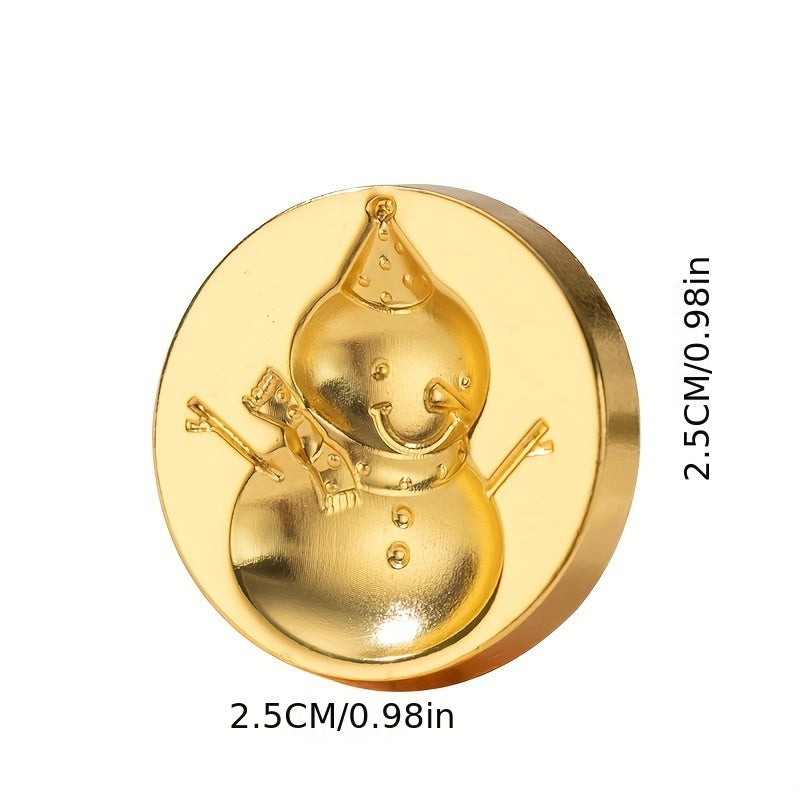 10 Pcs Christmas Seal Stamp Box, Fire Lacquer Brass Seal Stamp Accessories