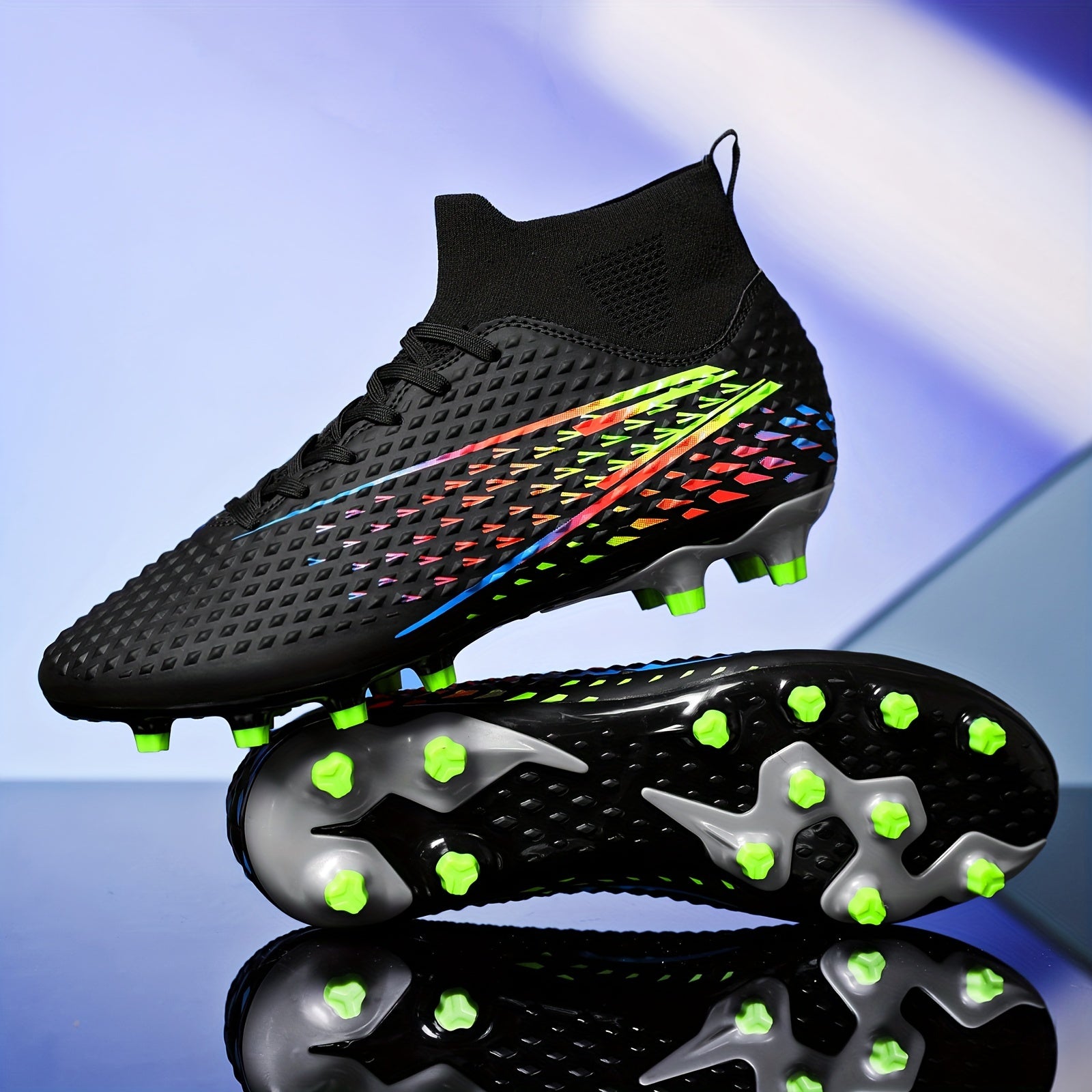 Boys High Top Non Slip Football Cleat Spikes Outdoor Soccer Cleats