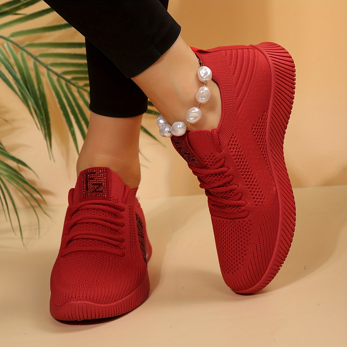 Women's Mesh Breathable Lace Up Sneakers Non slip Sports Shoes