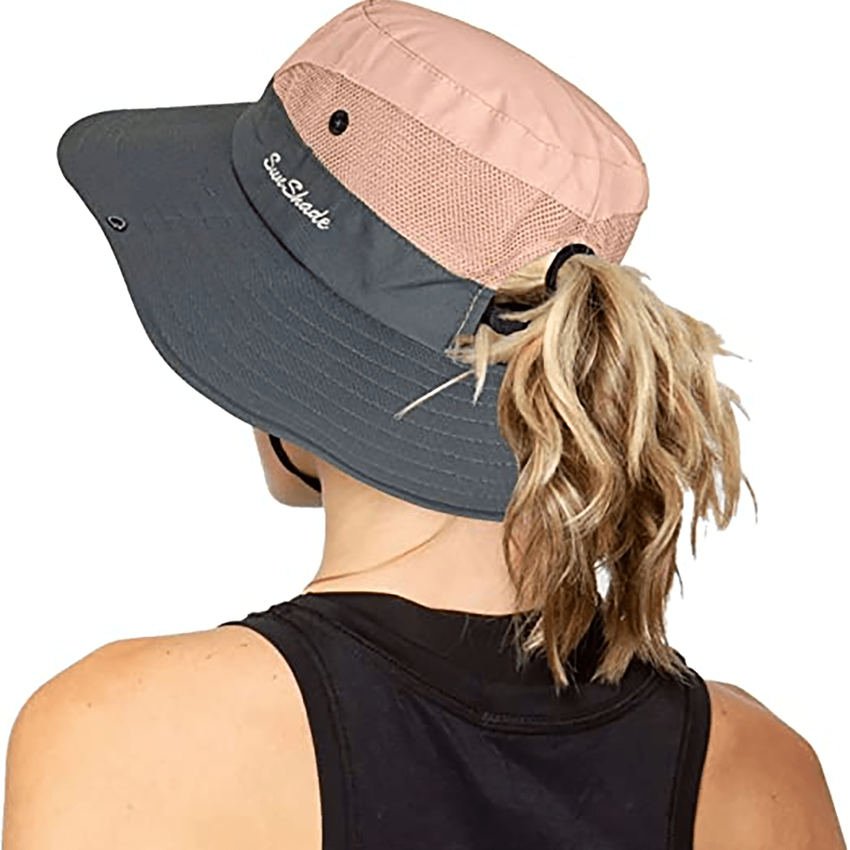 Colorful Mesh Bucket Hat Sun Visor Hats Wide Brim UV Protection Face Cover Booni