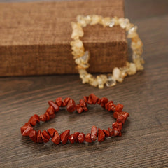 Irregular Crystal Gravel Beaded Bracelet with Elastic Rope for Girls
