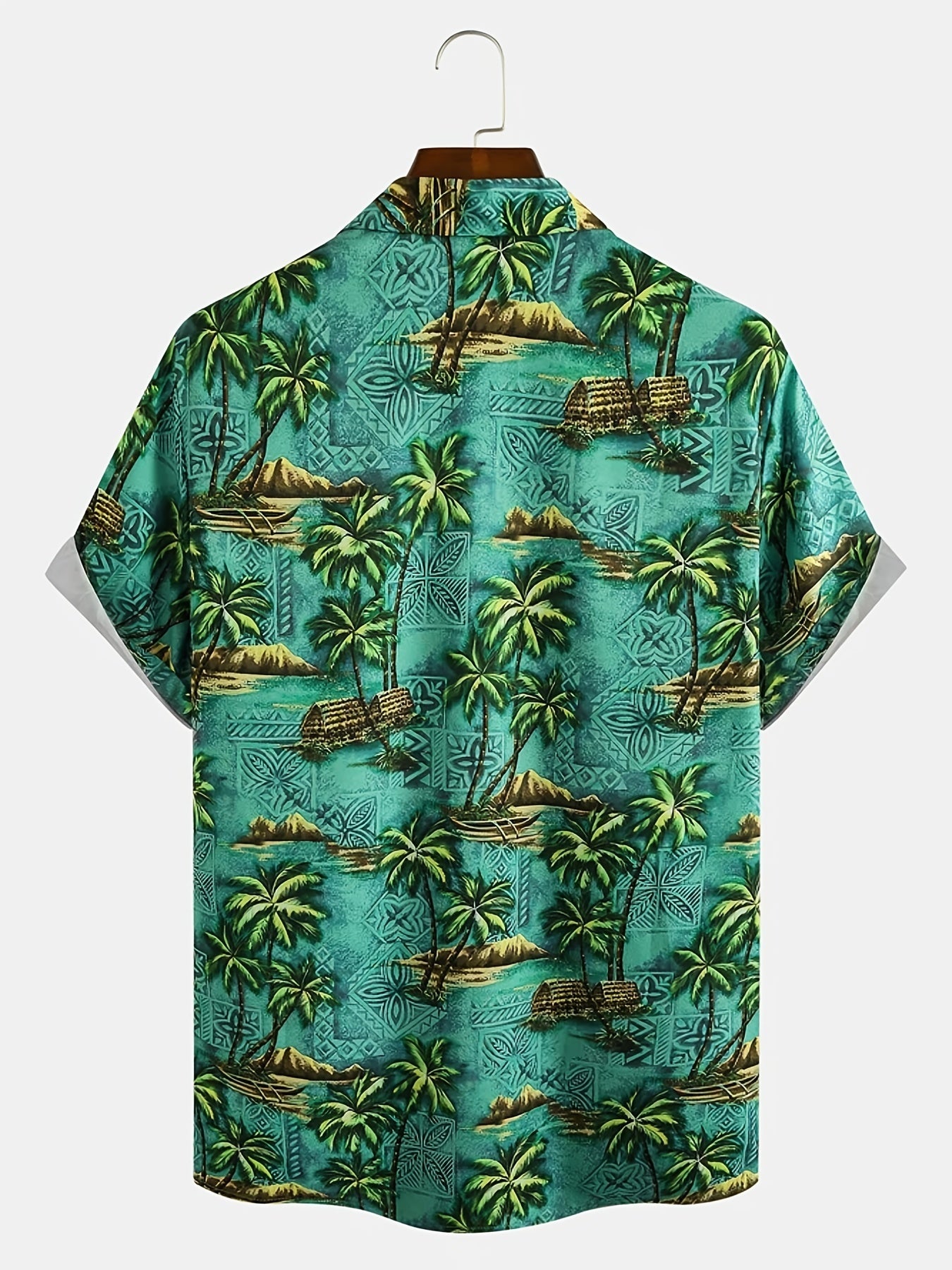 Men's Short Sleeve Hawaiian Shirts Beach Button Up Summer