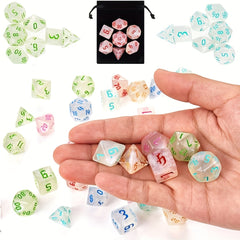 7pcs Acrylic Opaque Polyhedral Dice Set for Table & Role Playing Games