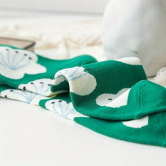Floral Print Socks Women's Stockings, 2 Pairs