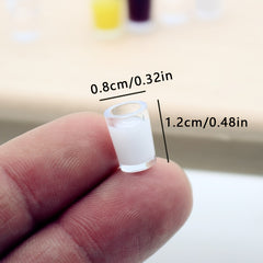 24pcs Glass Cups Set Mini Food Props Dollhouse Accessories Creative Model