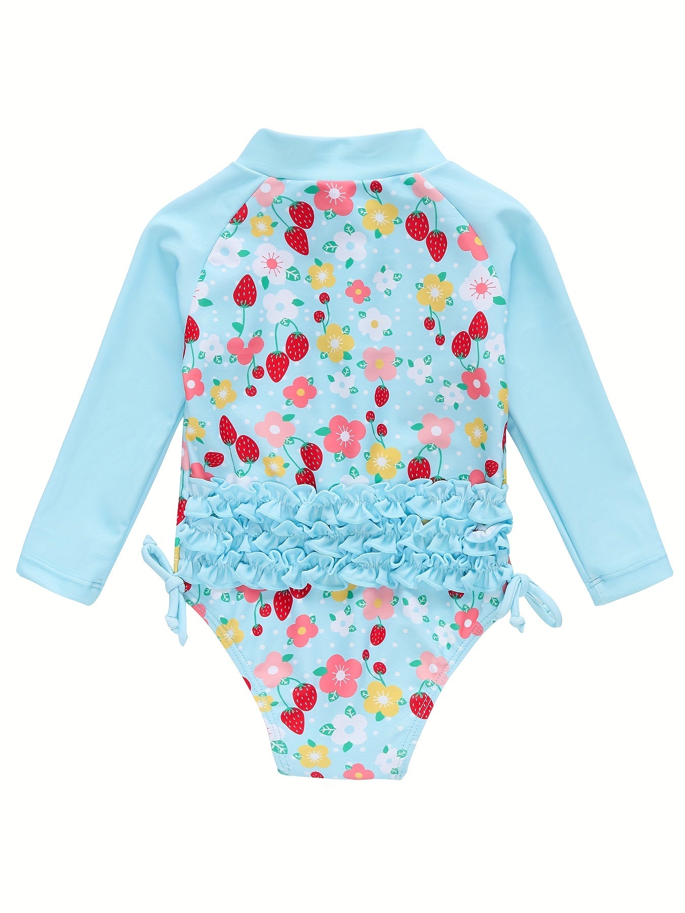 Baby Girls Floral Zipper One Piece Swimsuit