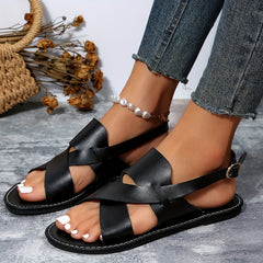 Women's Cross Strap Sandals Casual Ankle Strap Shoes