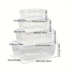 4pcs Fresh Keeping Box Household Classification Storage Salad Bowl