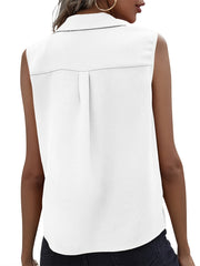 Sleeveless Button Vest Blouse for Summer Women's Clothing