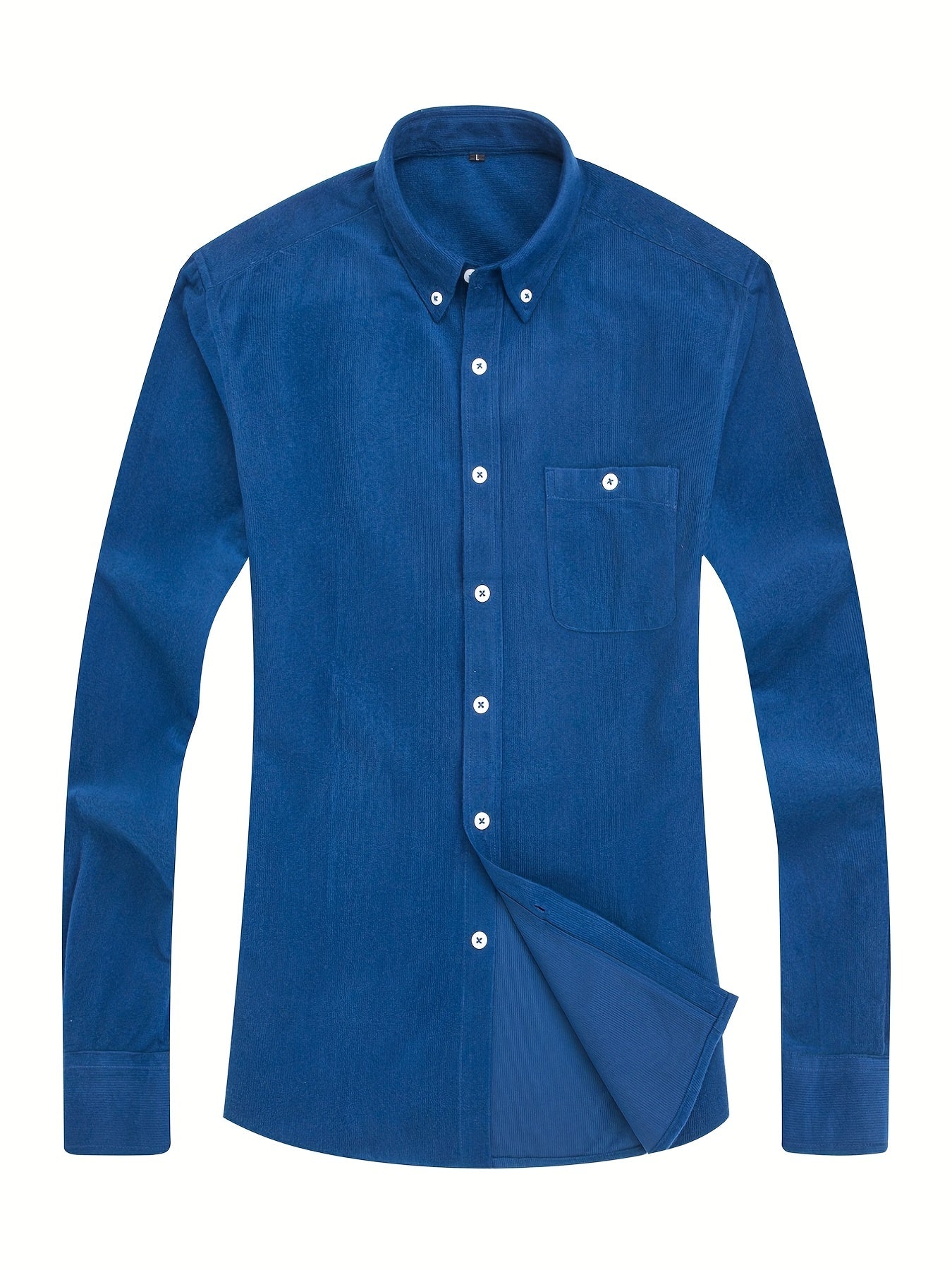 Men's Casual Button Up Long Sleeve Shirt With Chest Pocket