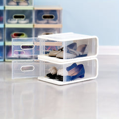 4pcs Candy Rustproof Shoe Box Stackable 21.5 32.5 13 Decorative Shoe Display