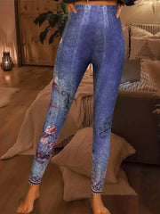 Floral Print Skinny Leggings Stretchy Casual Leggings Women's Clothing