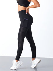 Breathable Soft Sports Leggings With Pocket Butt Lifting Fitness Tight Pants