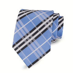 Men's Gingham Check Stripe Ties Business Neckties 8cm