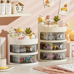 Rotating Stationery Storage Cabinet Lipstick Storage Rack Dustproof Cosmetic Sto