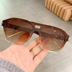 Men's Oversized Pilot Sunglasses Y2K Retro High Decorative Glasses