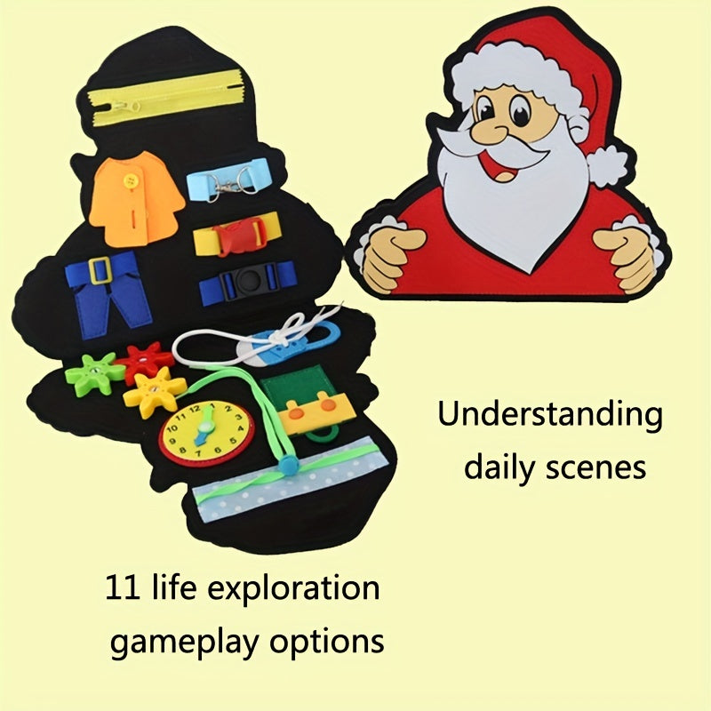 Santa Busy Board Montessori Toys For Toddlers Girls And Boys